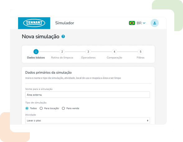 Screenshot do simulador